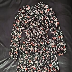 black long sleeve floral dress, Forever21, Women S